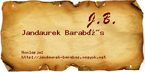 Jandaurek Barabás névjegykártya